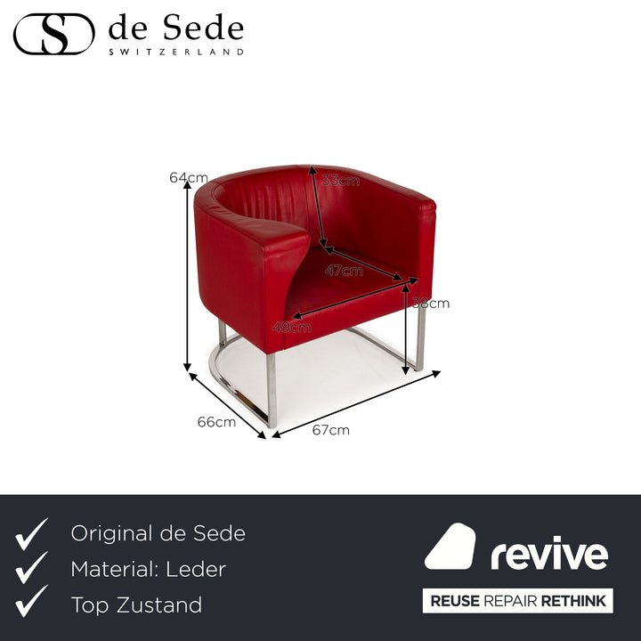 de Sede Leder Sessel Rot