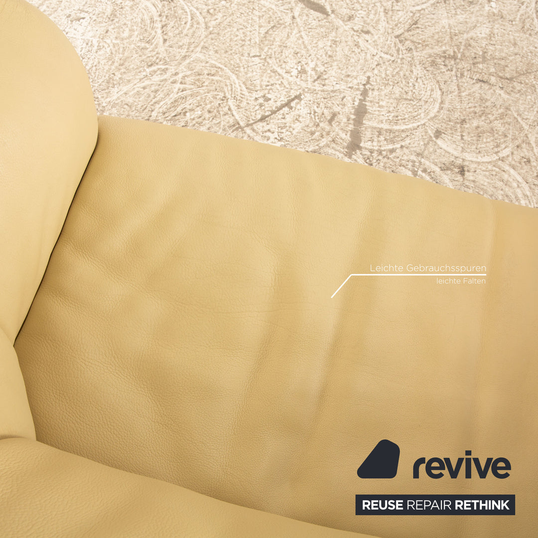 de Sede Leder Sofa Garnitur Creme 2x Zweisitzer