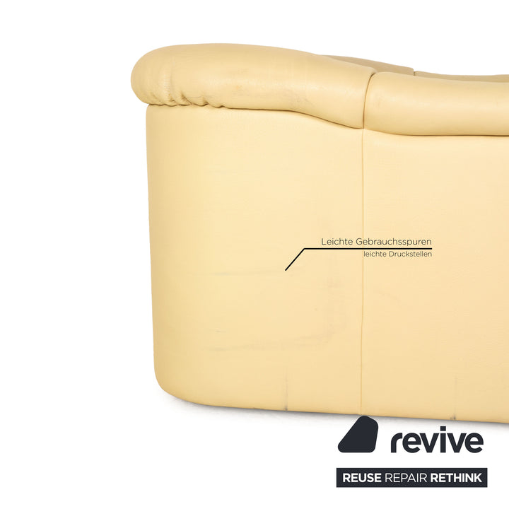 de Sede Leder Sofa Garnitur Creme 2x Zweisitzer