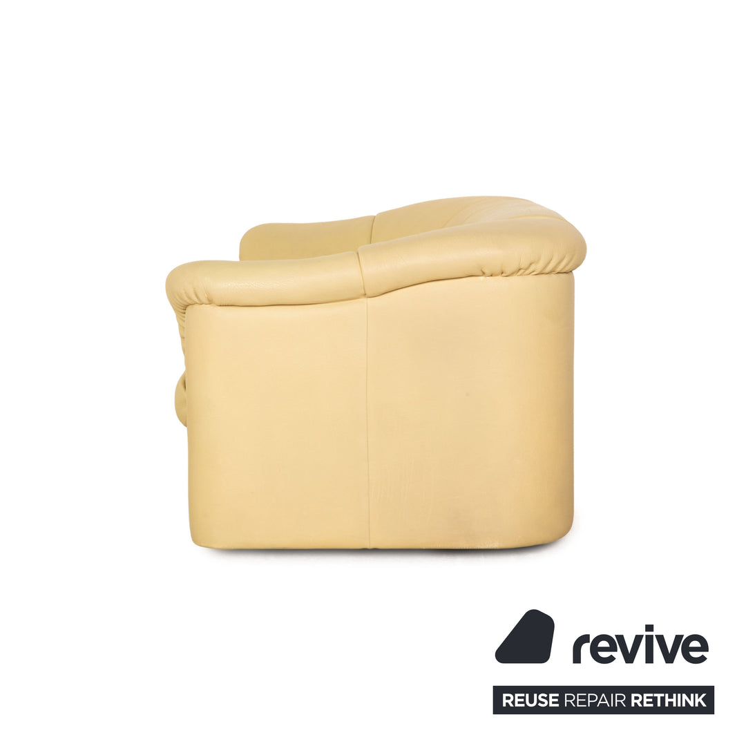 de Sede Leder Sofa Garnitur Creme 2x Zweisitzer