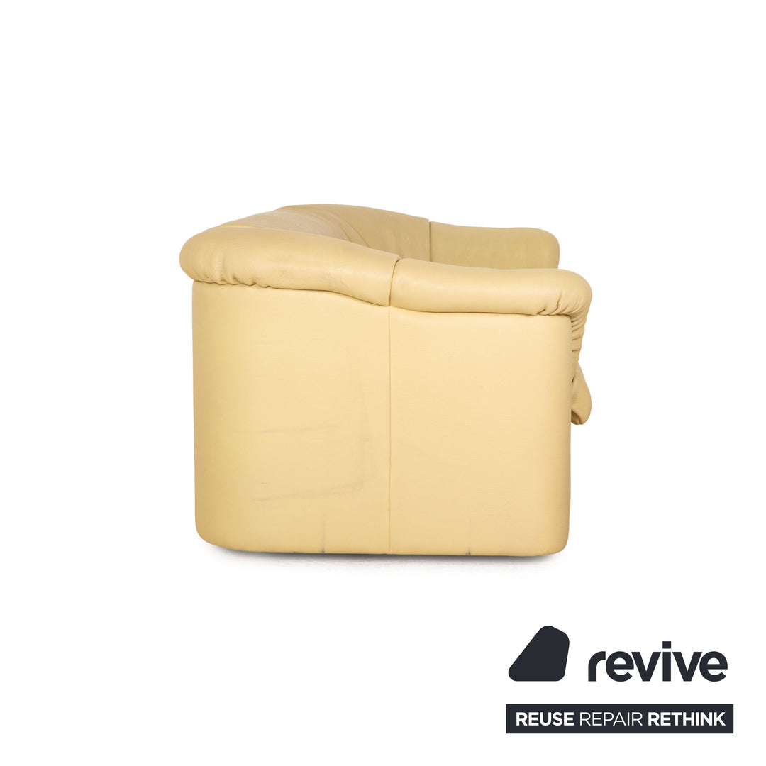 de Sede Leder Sofa Garnitur Creme 2x Zweisitzer
