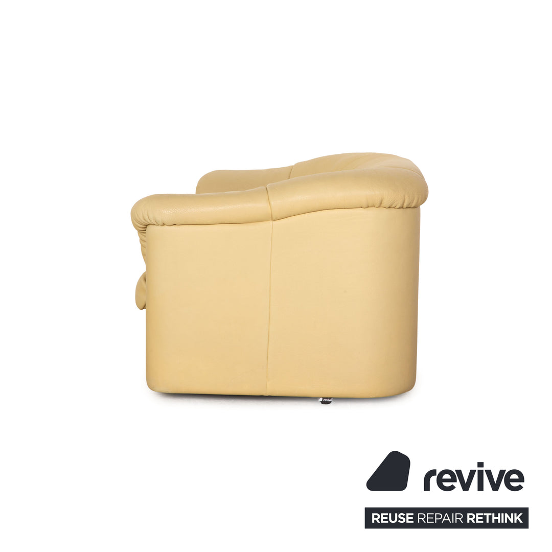 de Sede Leder Sofa Garnitur Creme 2x Zweisitzer