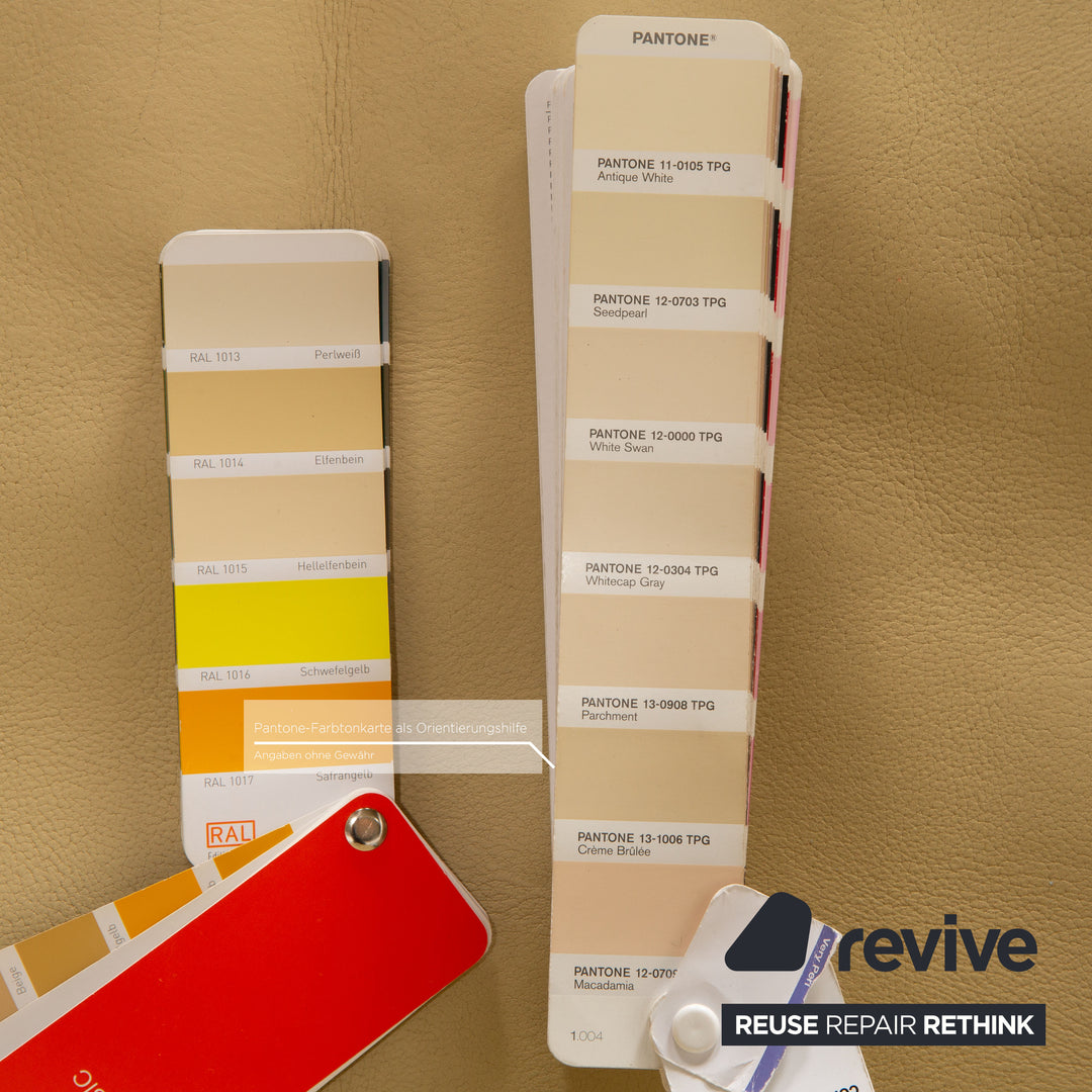 de Sede Leder Sofa Garnitur Creme 2x Zweisitzer