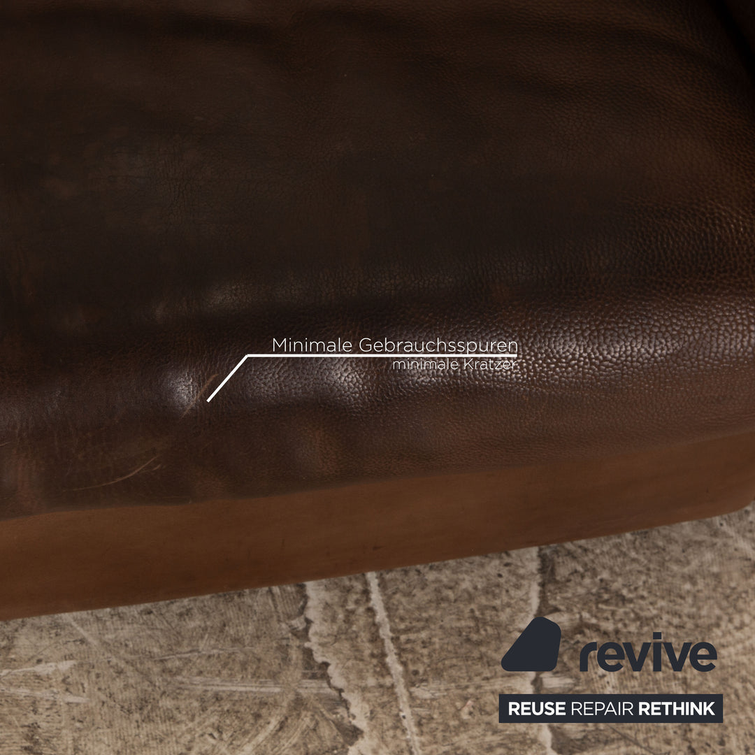 De Sede Leather Two Seater Brown Sofa Couch