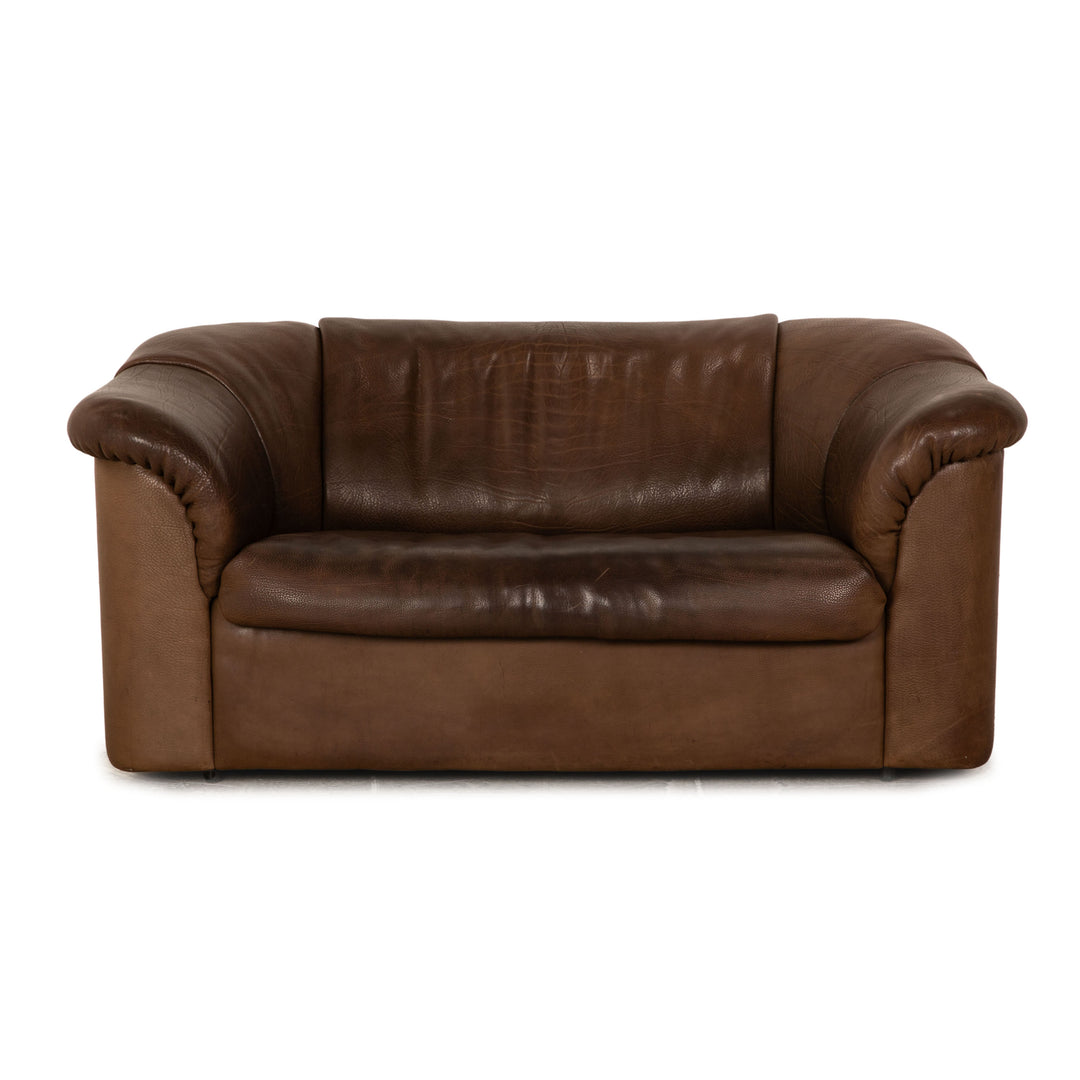 De Sede Leather Two Seater Brown Sofa Couch