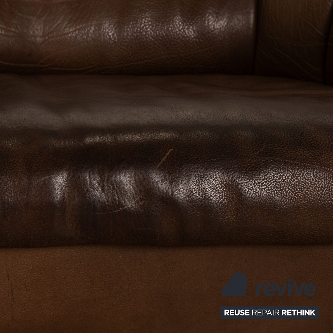 De Sede Leather Two Seater Brown Sofa Couch