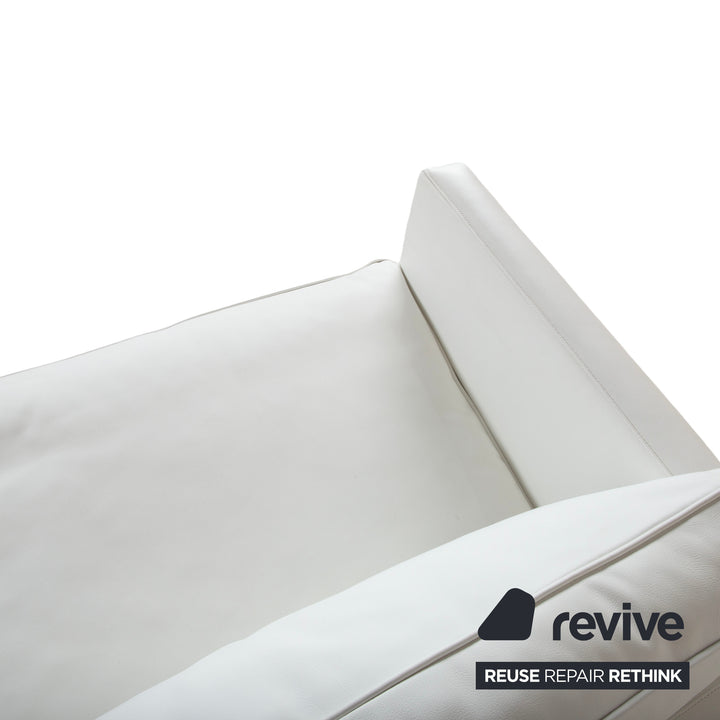 de Sede Leather Two-Seater White Cream Sofa Couch