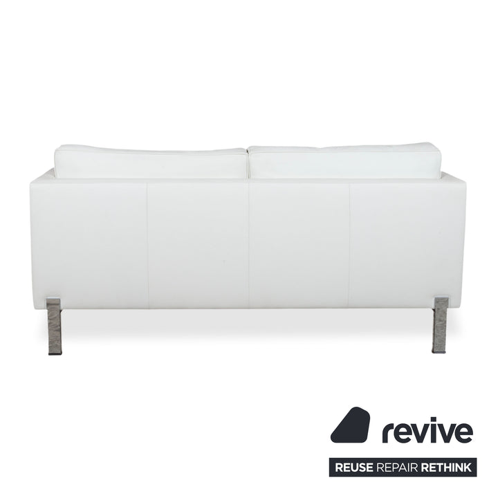 de Sede Leather Two-Seater White Cream Sofa Couch