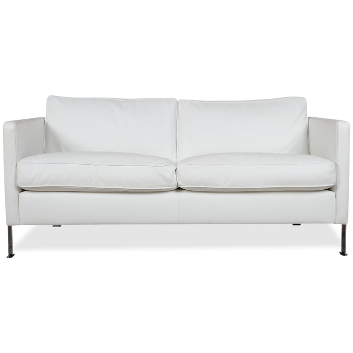 de Sede Leather Two-Seater White Cream Sofa Couch