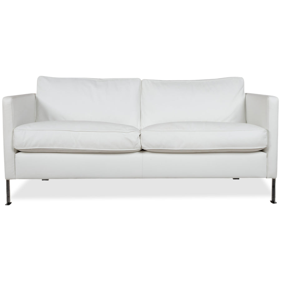 de Sede Leather Two-Seater White Cream Sofa Couch