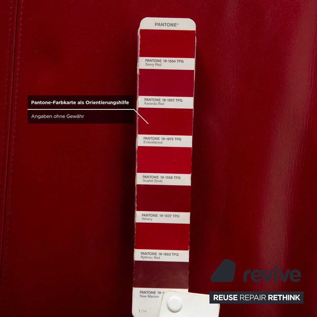 de Sede Leder Zweisitzer Rot Sofa Couch manuelle Funktion