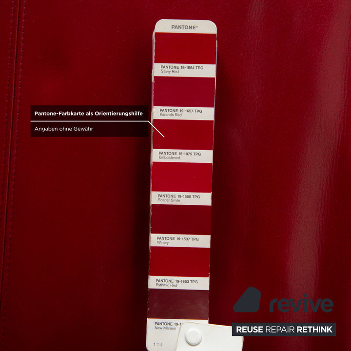 de Sede Leder Zweisitzer Rot Sofa Couch manuelle Funktion