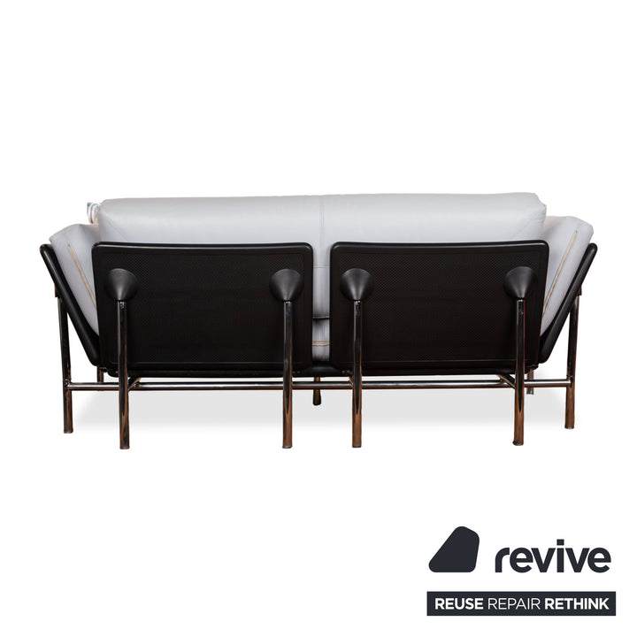 Dema Ratapla Leder Zweisitzer Grau Blau manuelle Funktion Sofa Couch