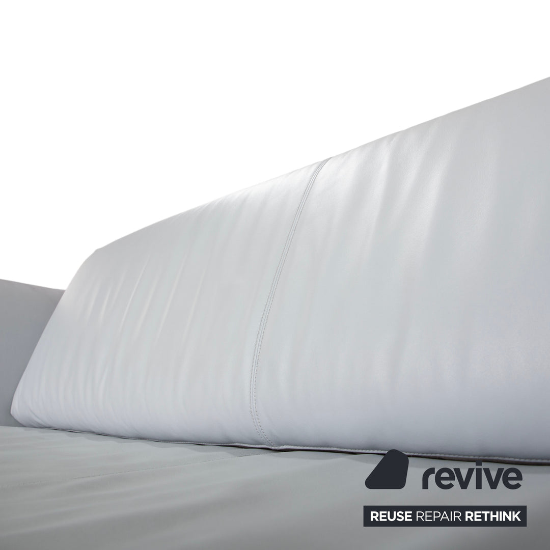 Dema Ratapla Leder Zweisitzer Grau Blau manuelle Funktion Sofa Couch