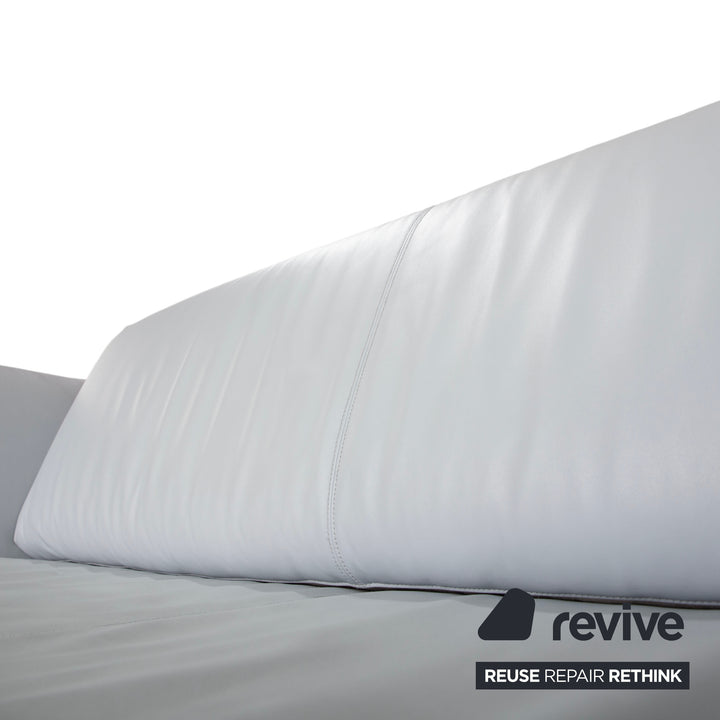 Dema Ratapla Leder Zweisitzer Grau Blau manuelle Funktion Sofa Couch