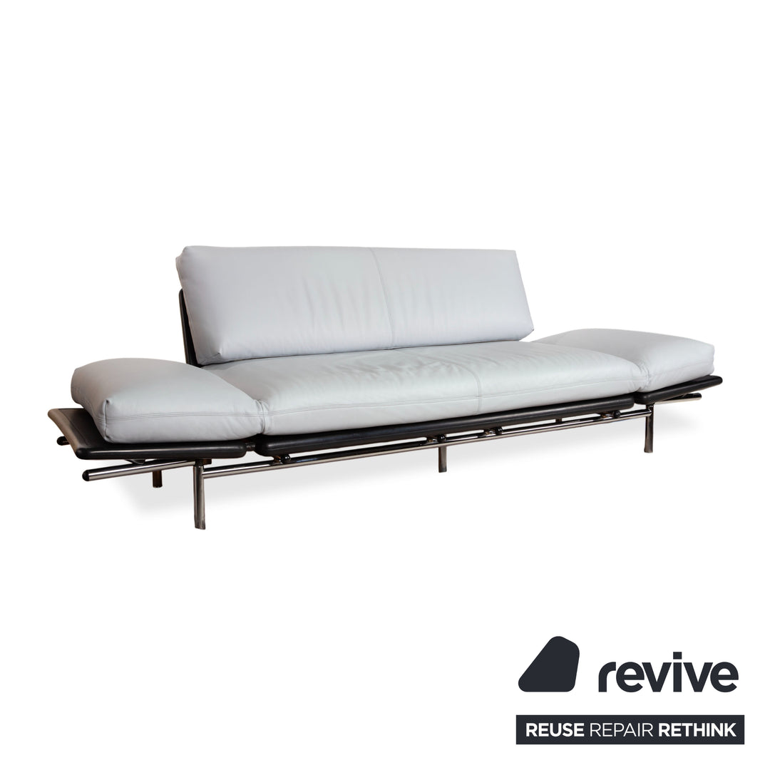 Dema Ratapla Leder Zweisitzer Grau Blau manuelle Funktion Sofa Couch