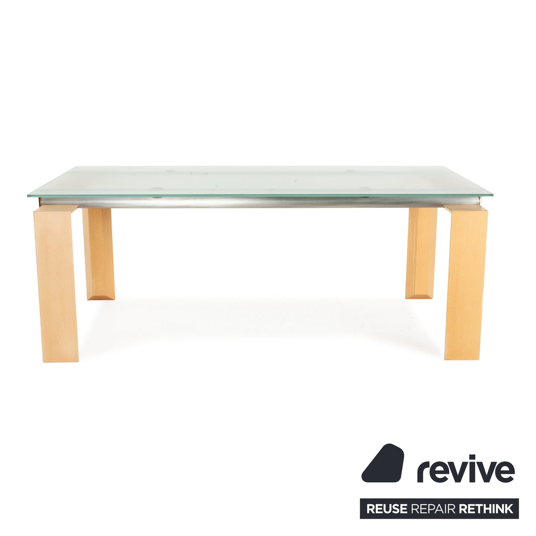 DESALTO Stilt Glass Dining Table Blue Dining Room 200 x 85 x 77 cm