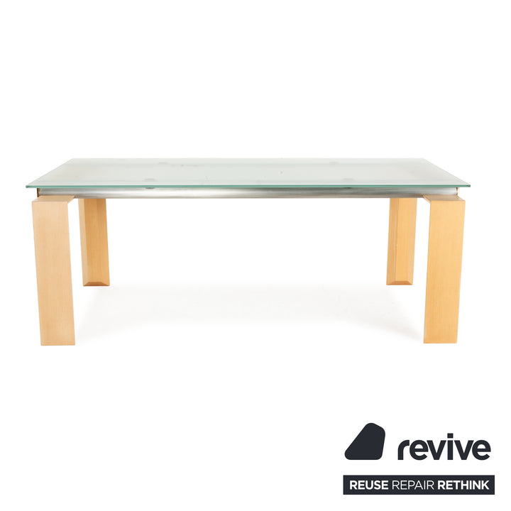 DESALTO Stilt Glass Dining Table Blue Dining Room 200 x 85 x 77 cm