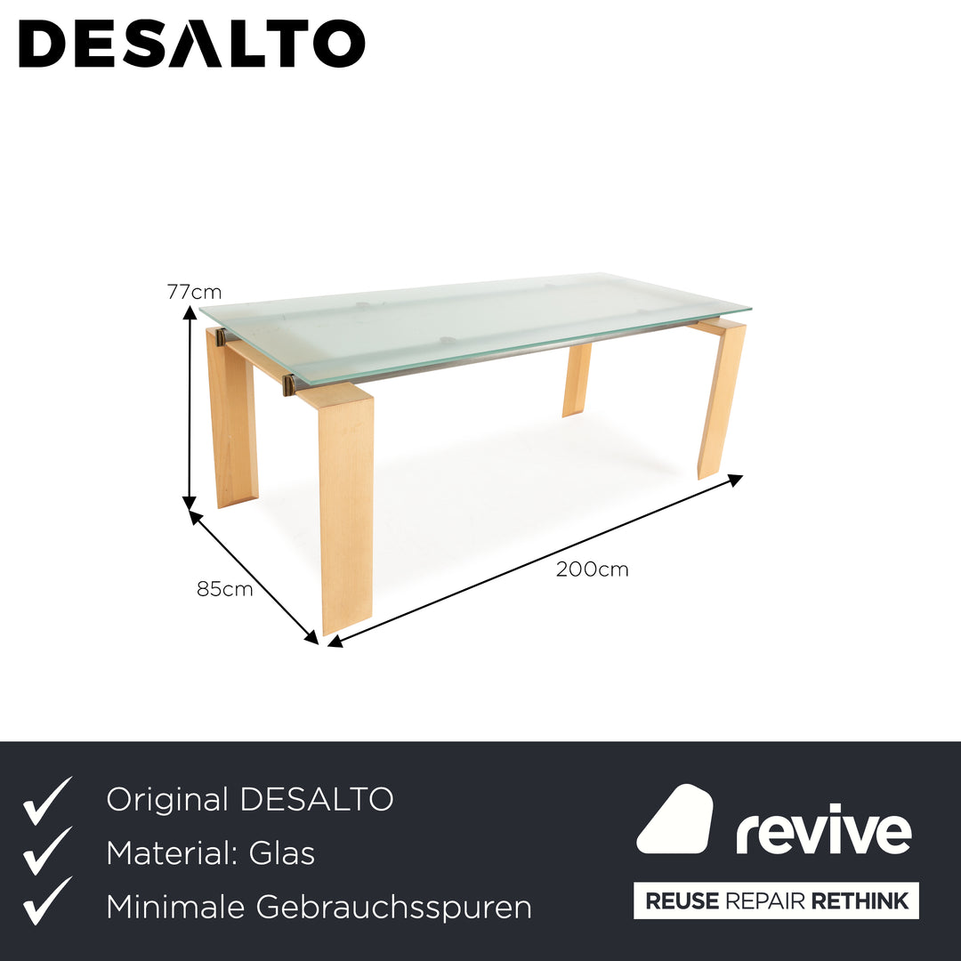 DESALTO Stilt Glas Esstisch Blau Esszimmer 200 x 85 x 77 cm