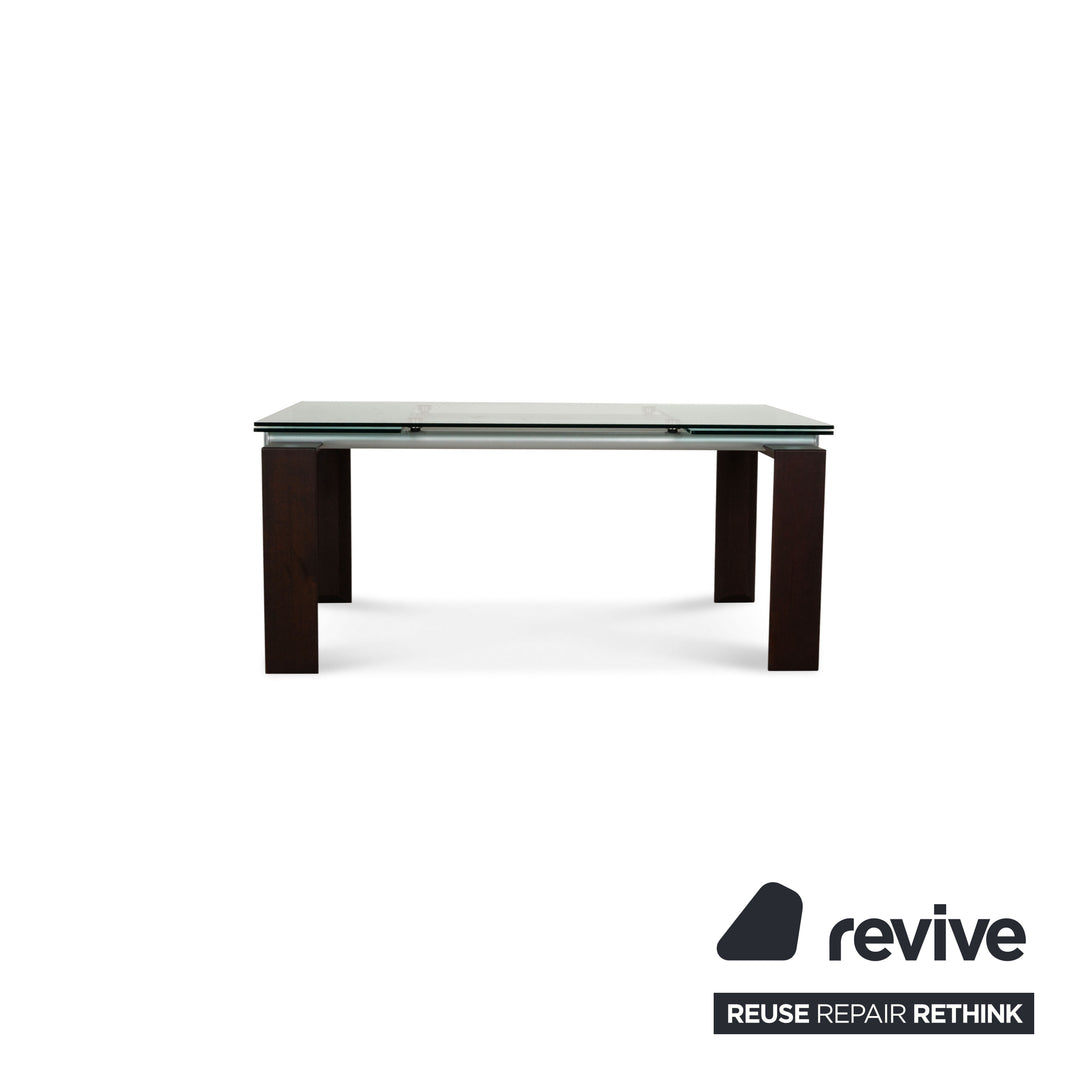 Desalto Stilt Glass Dining Table Brown Extendable 170-225 x 75 x 85cm