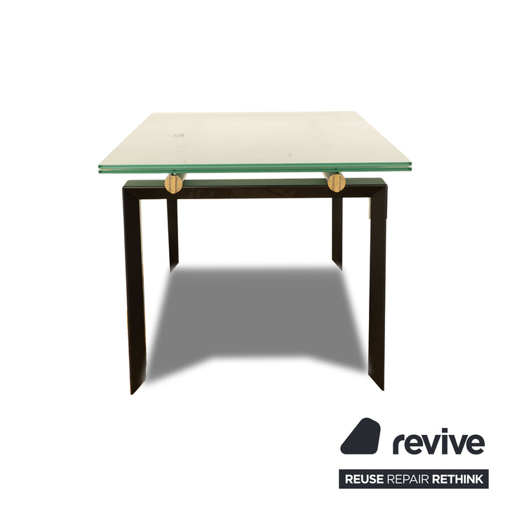DESALTO Stilt glass dining table black manual function extendable function 200/300 x 77 x 99cm