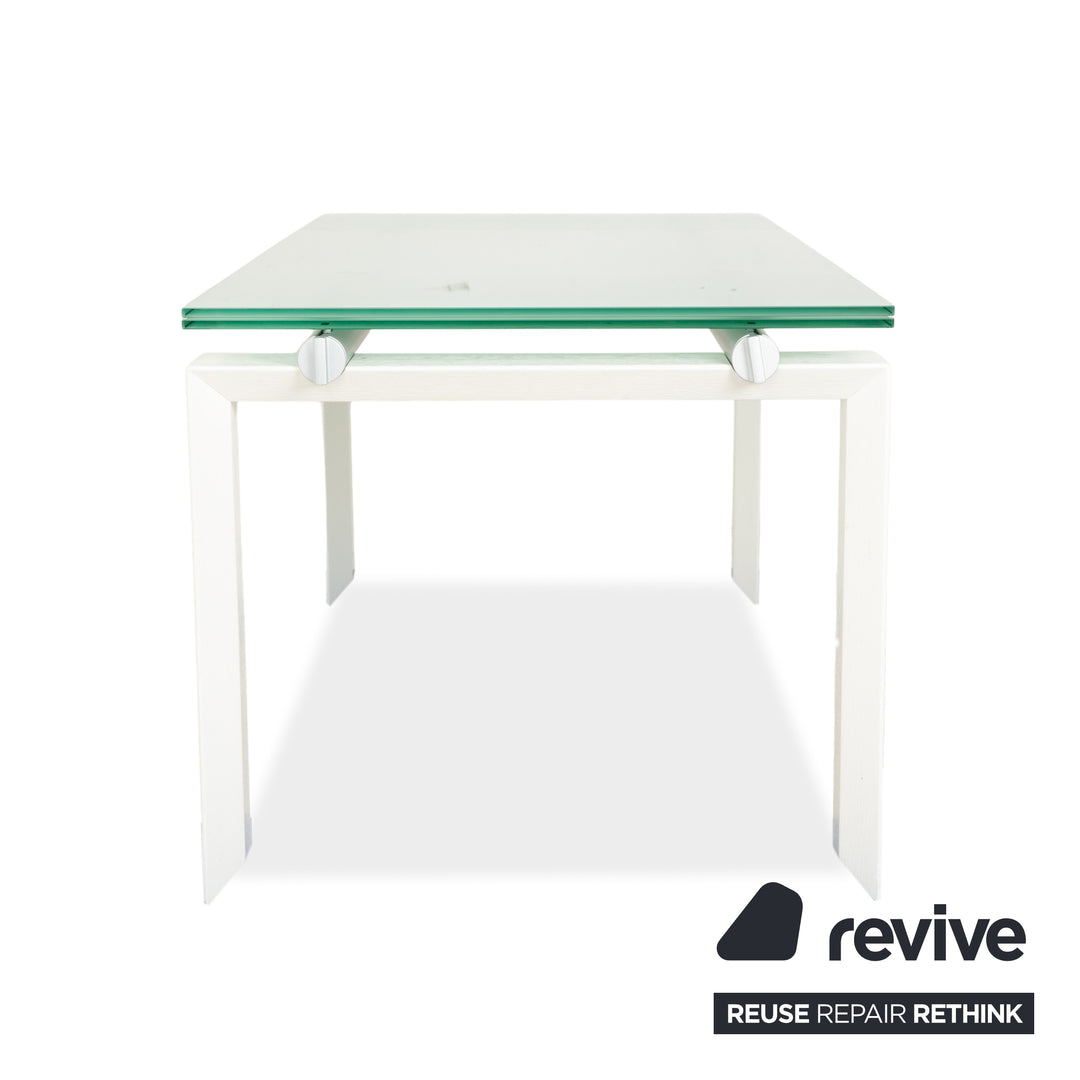 Desalto Stilt Glass Dining Table White Extendable 200/300 x 75 x 85cm