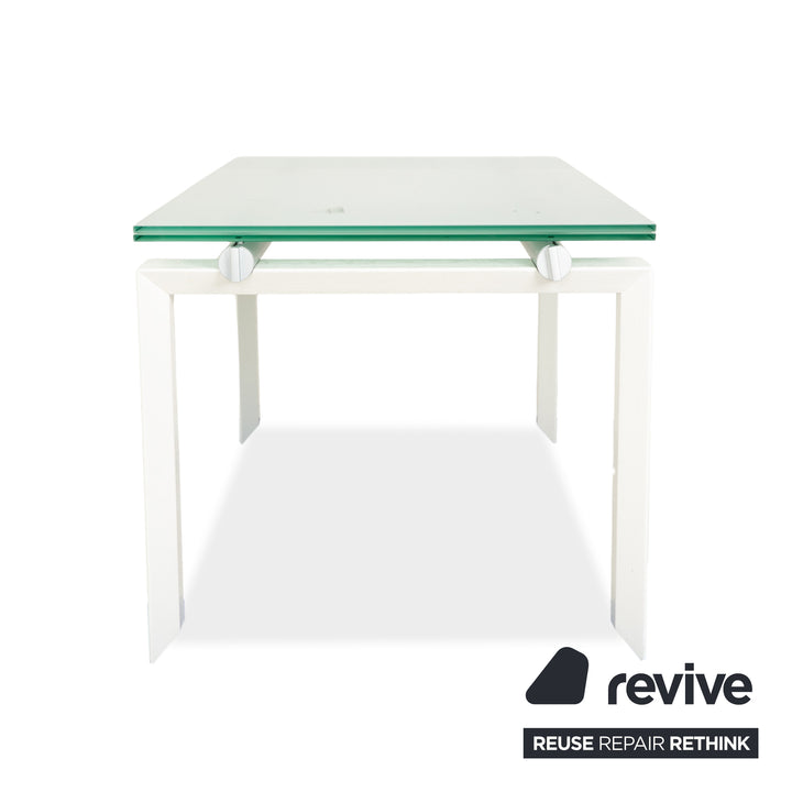 Desalto Stilt Glass Dining Table White Extendable 200/300 x 75 x 85cm