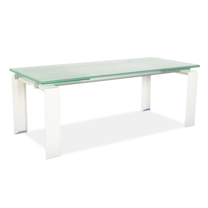 Desalto Stilt Glass Dining Table White Extendable 200/300 x 75 x 85cm