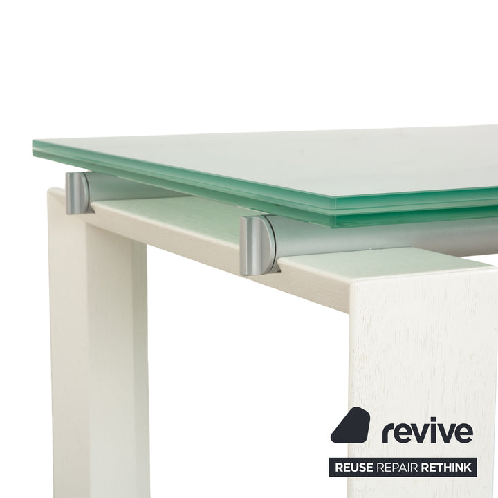 Desalto Stilt Glass Dining Table White Extendable 200/300 x 75 x 85cm
