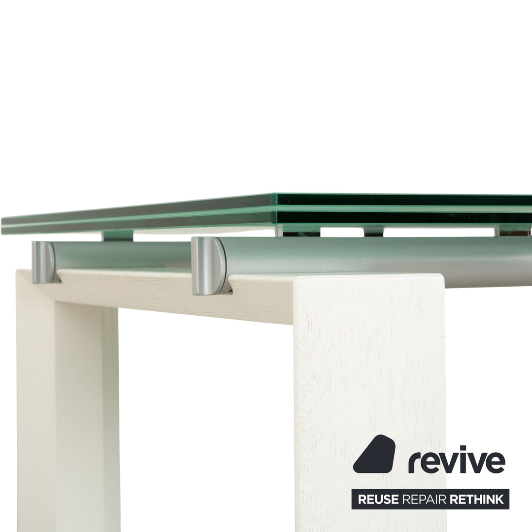 Desalto Stilt Glass Dining Table White Extendable 200/300 x 75 x 85cm