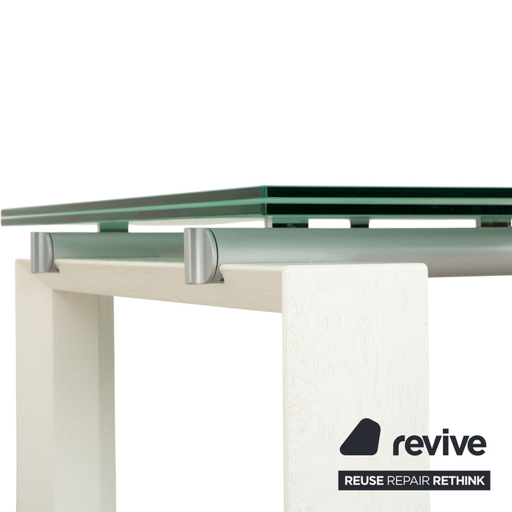 Desalto Stilt Glass Dining Table White Extendable 200/300 x 75 x 85cm