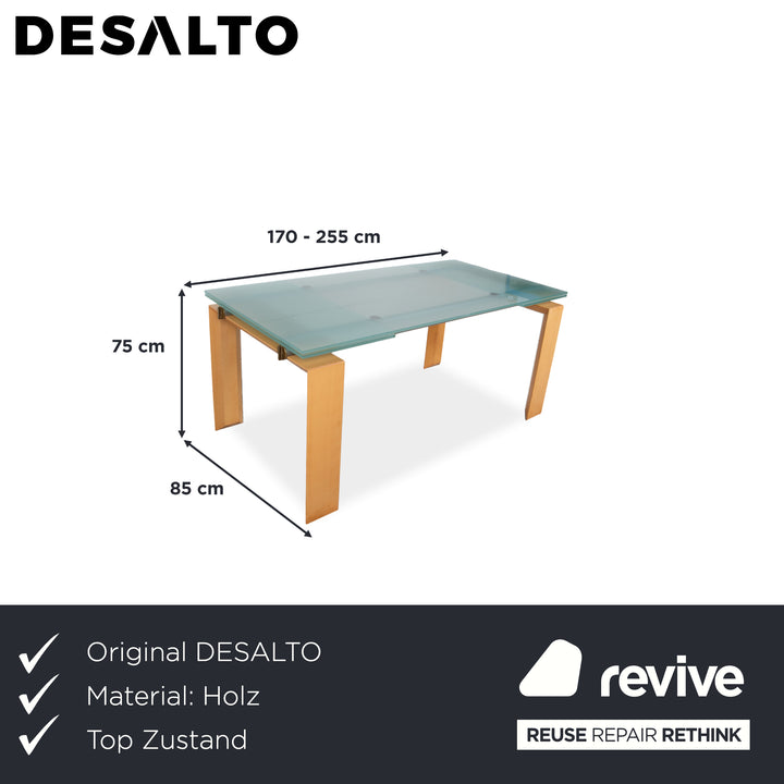 Desalto Stilt Holz Esstisch Glas manuelle Funktion