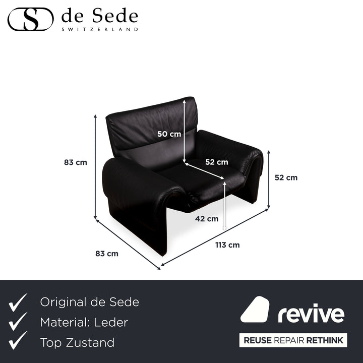 DeSede DS-2011 Leder Sessel Schwarz