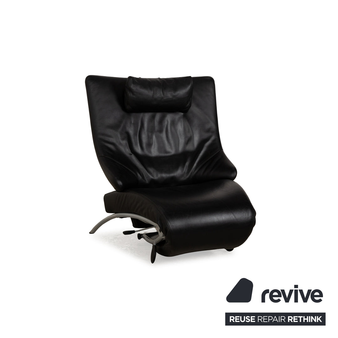 Designo Leather Armchair Black Manual Function