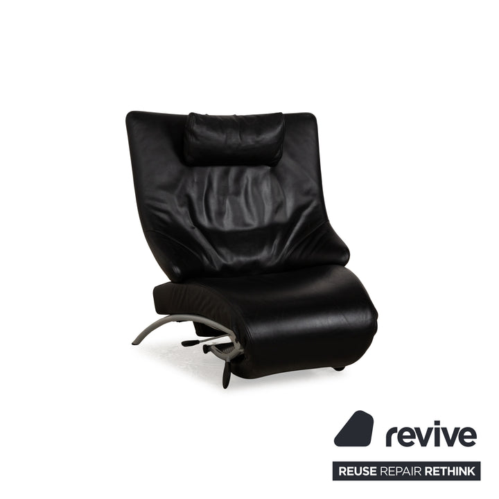 Designo Leather Armchair Black Manual Function