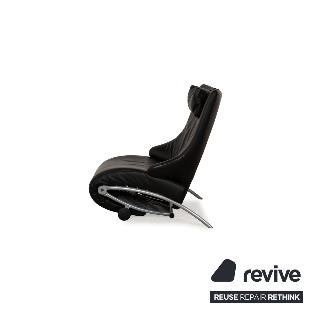 Designo Leather Armchair Black Manual Function