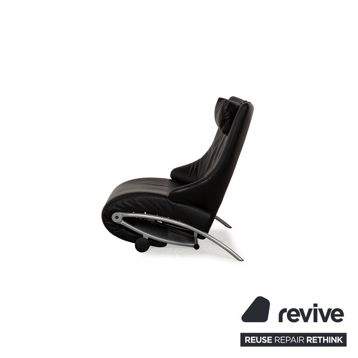 Designo Leather Armchair Black Manual Function