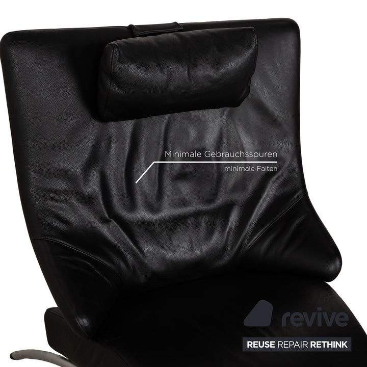 Designo Leather Armchair Black Manual Function