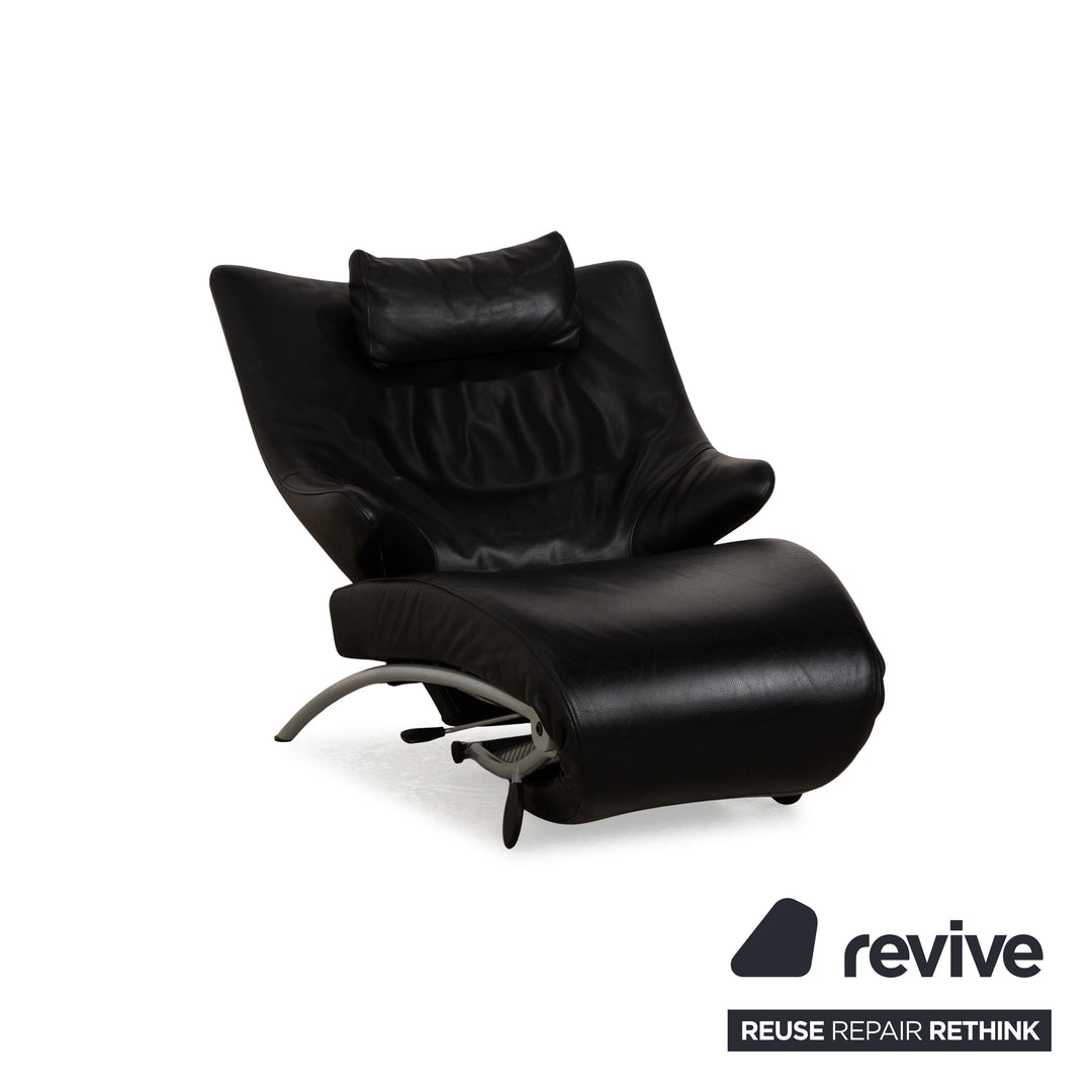 Designo Leather Armchair Black Manual Function