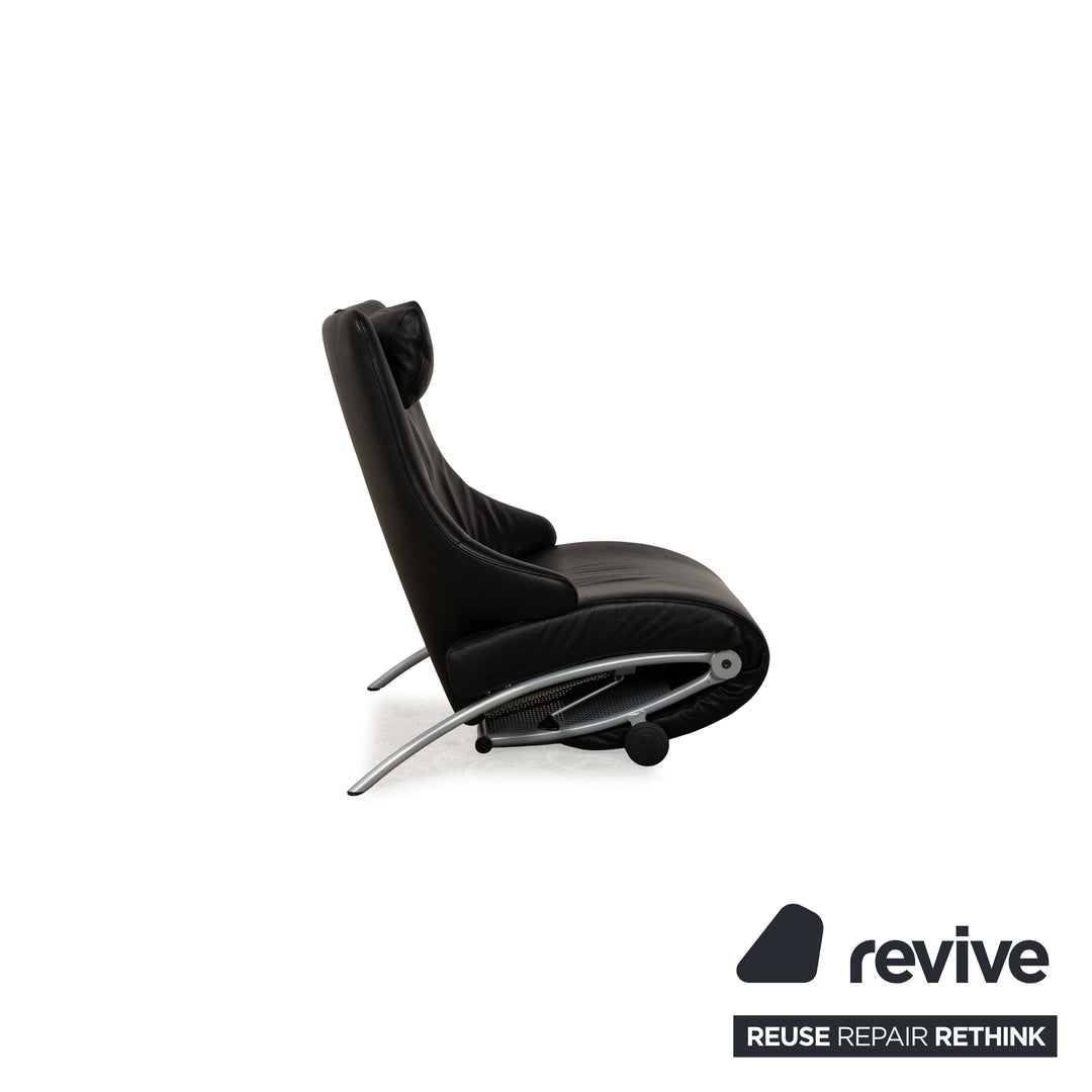 Designo Leather Armchair Black Manual Function
