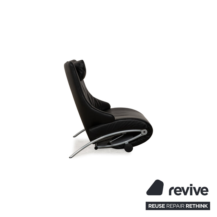 Designo Leather Armchair Black Manual Function
