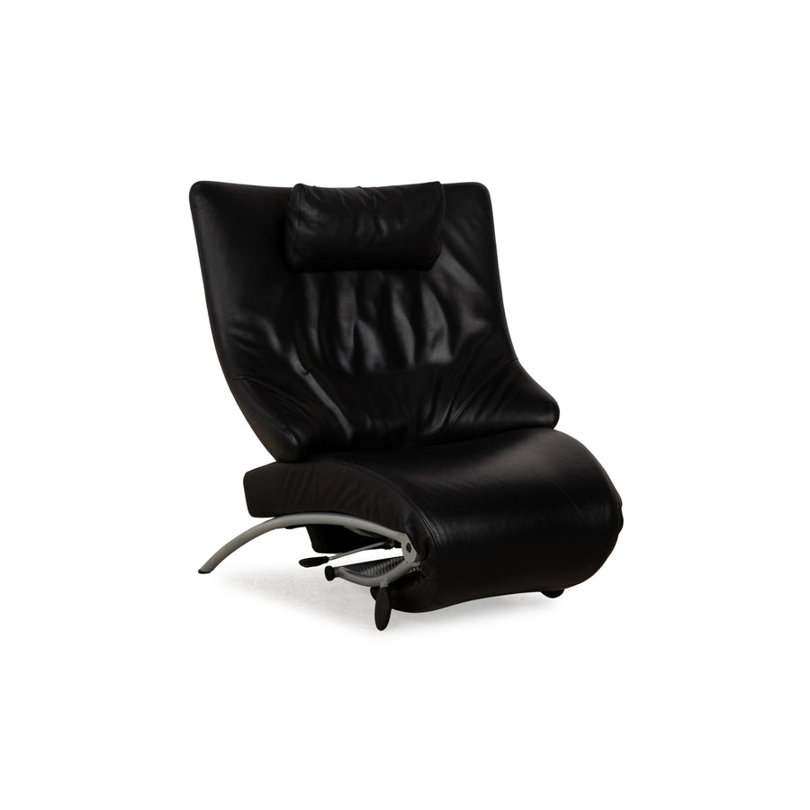 Designo Leather Armchair Black Manual Function