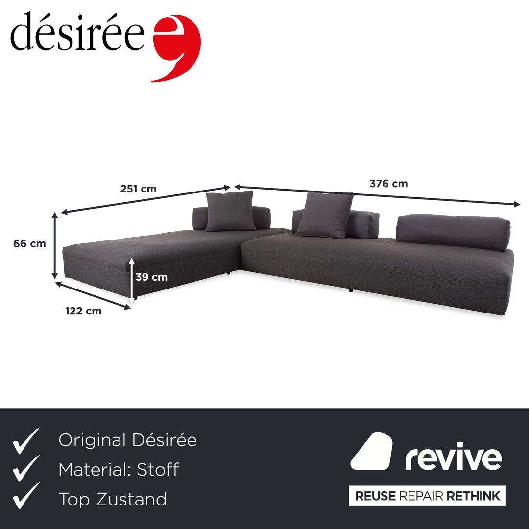 Désirée Italia Monopoli Stoff Ecksofa Couch Grau