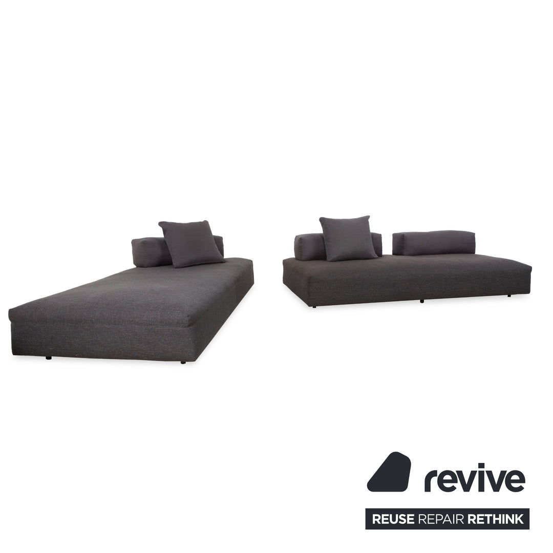 Désirée Italia Monopoli Stoff Ecksofa Couch Grau