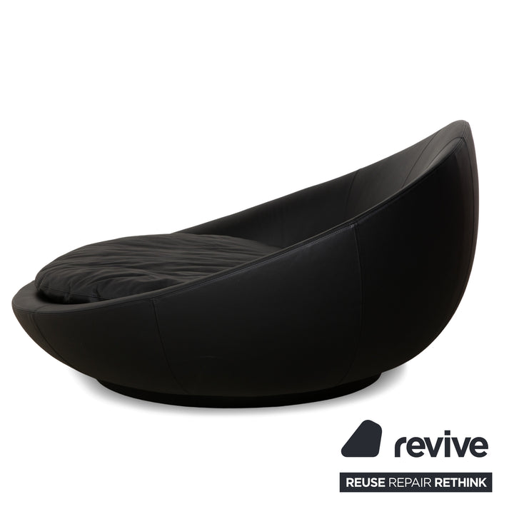 Désirée Lacoon Leder Zweisitzer Schwarz Sofa Couch