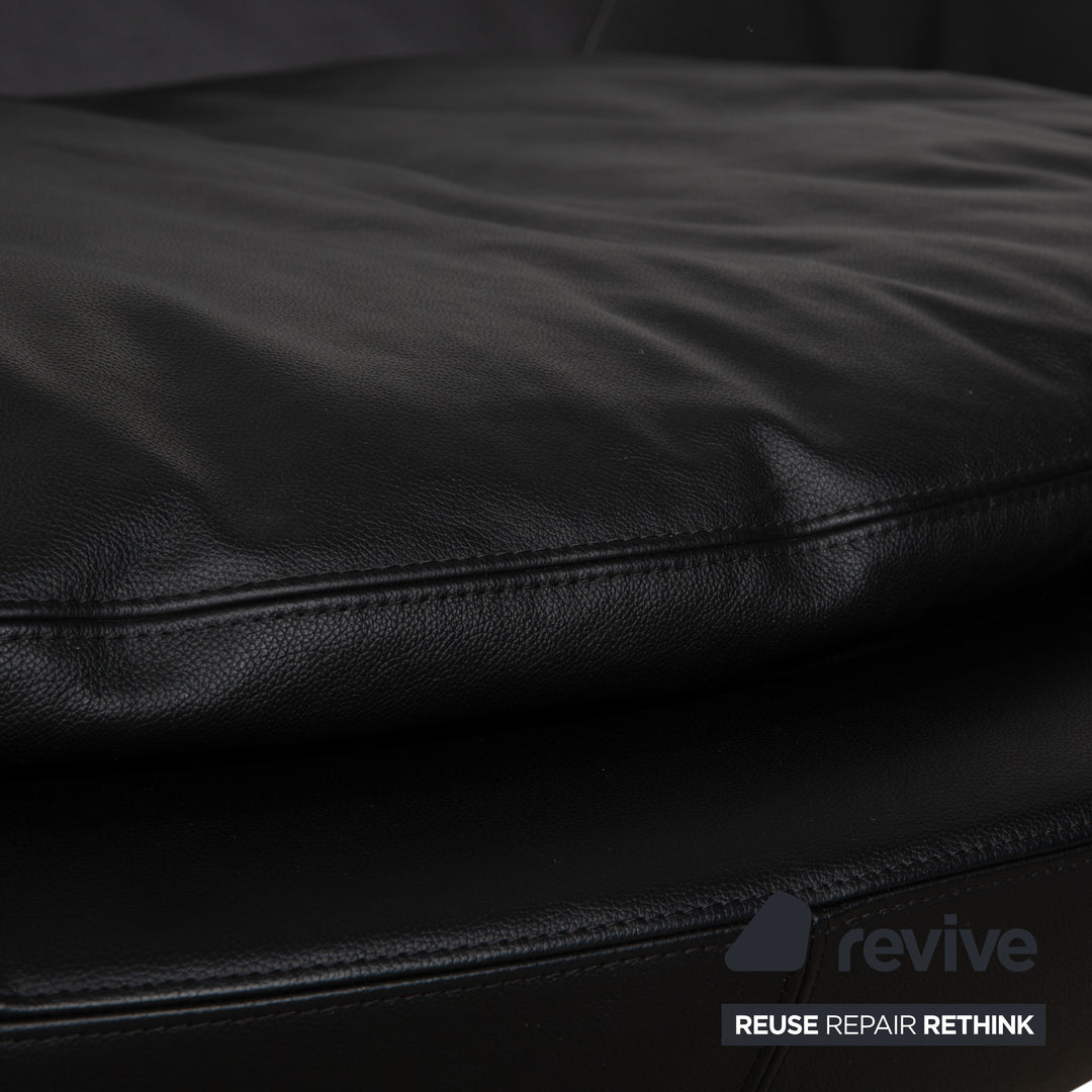 Désirée Lacoon Leder Zweisitzer Schwarz Sofa Couch