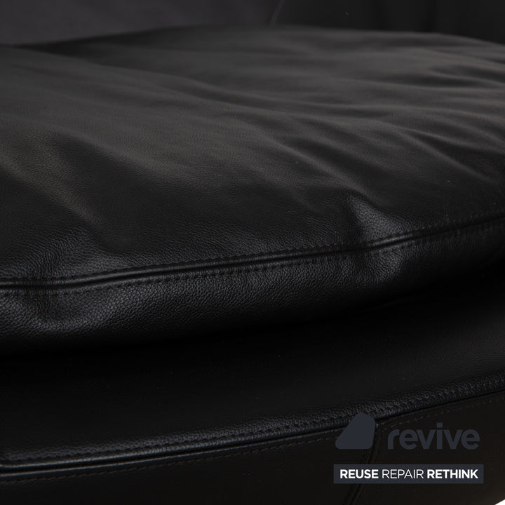 Désirée Lacoon Leder Zweisitzer Schwarz Sofa Couch