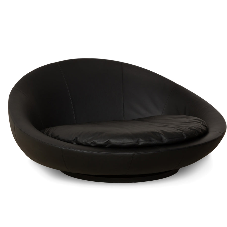 Désirée Lacoon Leder Zweisitzer Schwarz Sofa Couch