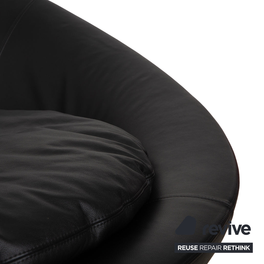 Désirée Lacoon Leder Zweisitzer Schwarz Sofa Couch