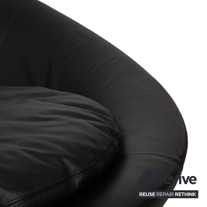 Désirée Lacoon Leder Zweisitzer Schwarz Sofa Couch